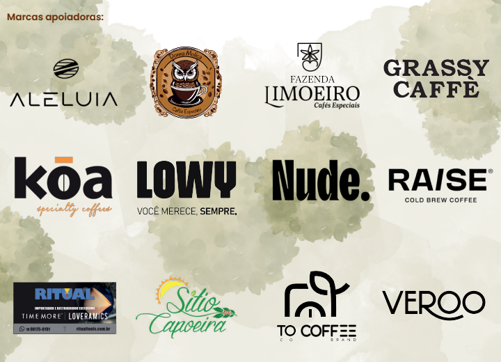 Logos das marcas apoiadoras da edição 2025 do Mapa do Café Especial